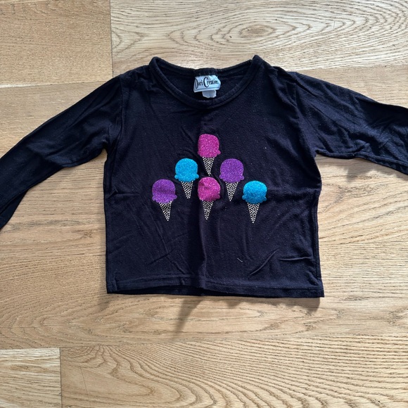 Ice Cream Graphic Kids Shirt - Black - Picture 1 of 2